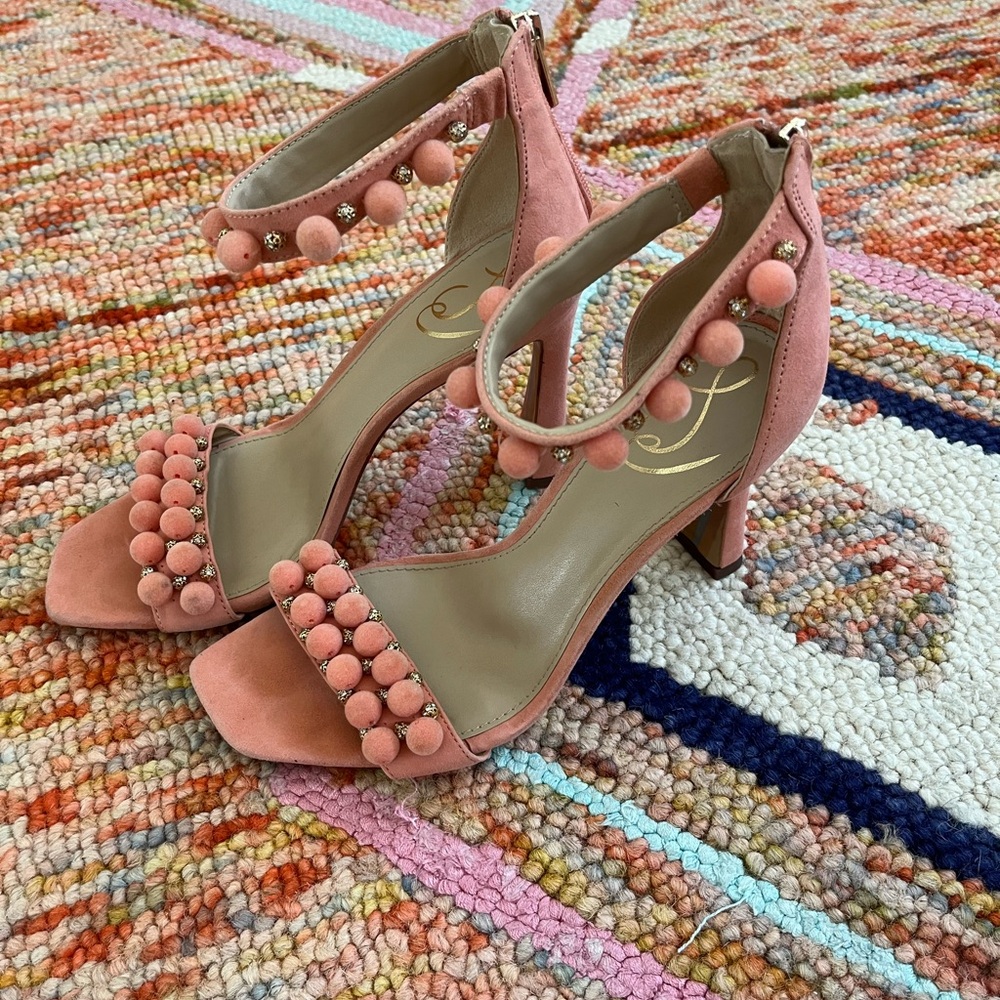 Sam Edelman Pink Pom-Pom Heels